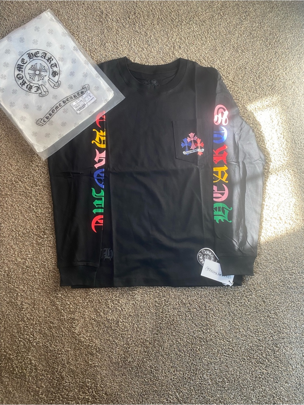 Chrome Hearts Long-sleeve black/multicolor size medium with original packaging